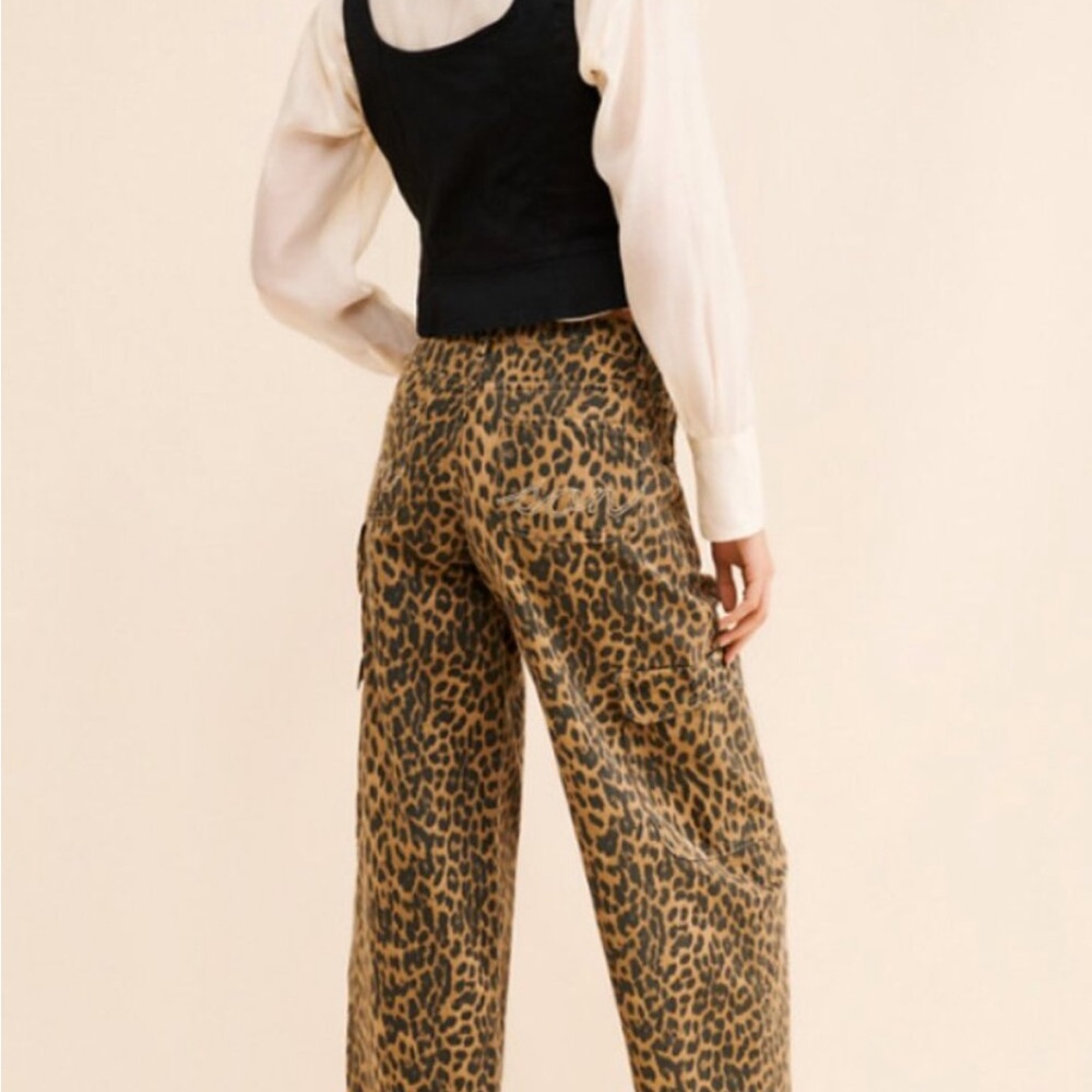 Damson Madder Leopard Print Cargo Wide-Leg Pants